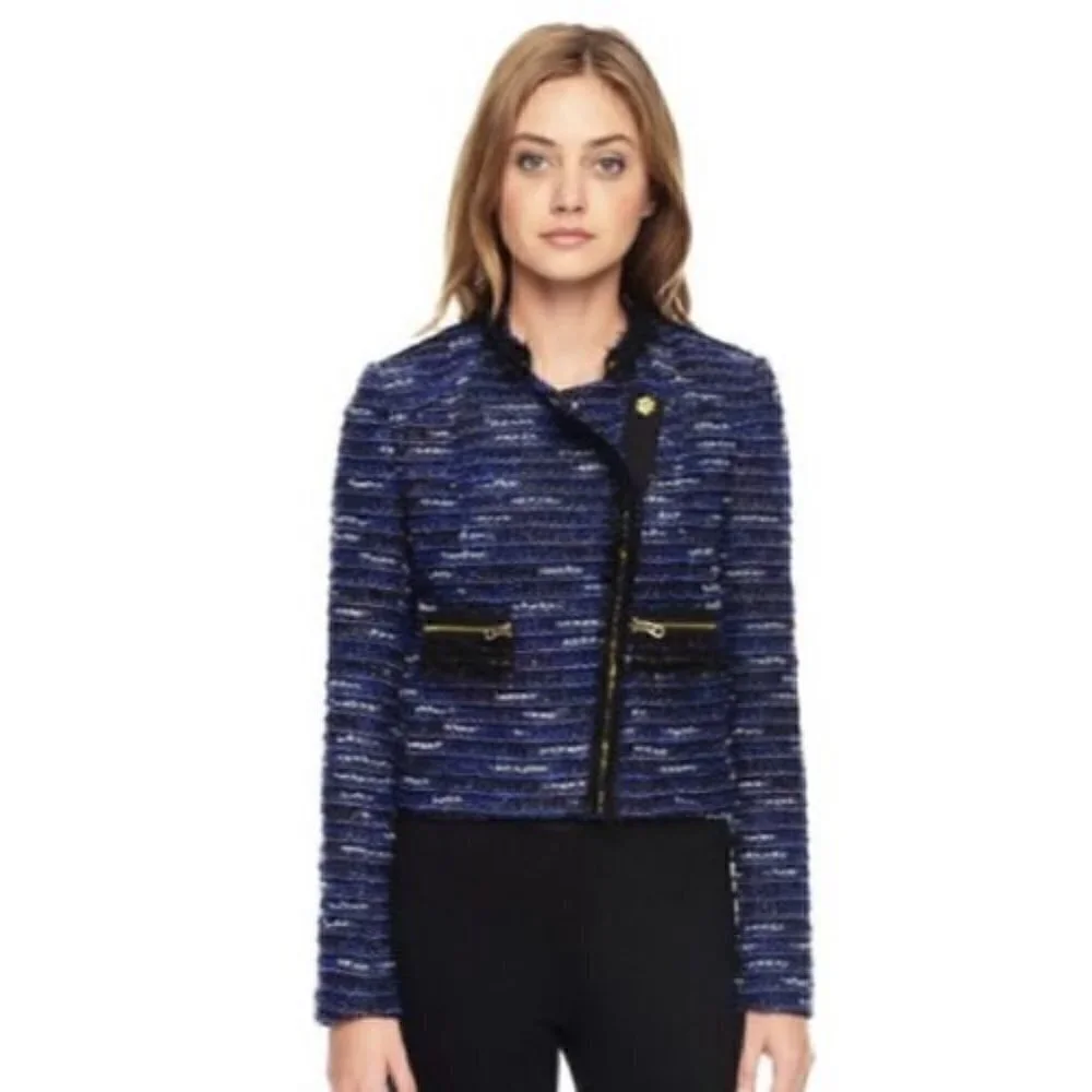 NWOT Juicy Couture Combo Novelty Tweed Jacket Blue‎ Purple Pink XL